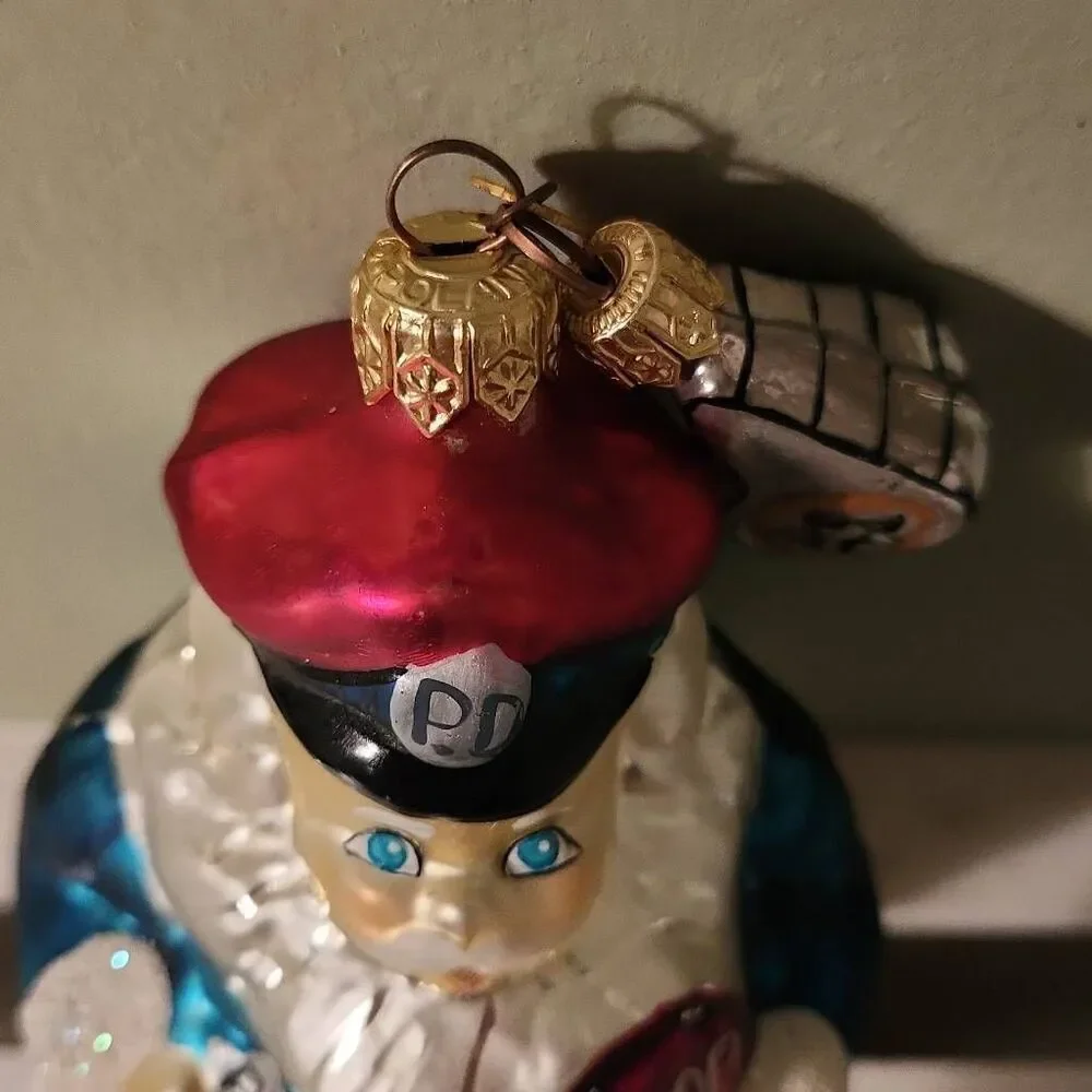 Glass Santa Ornament